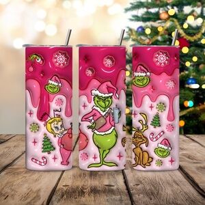 Festive Grinch Pink Tumbler